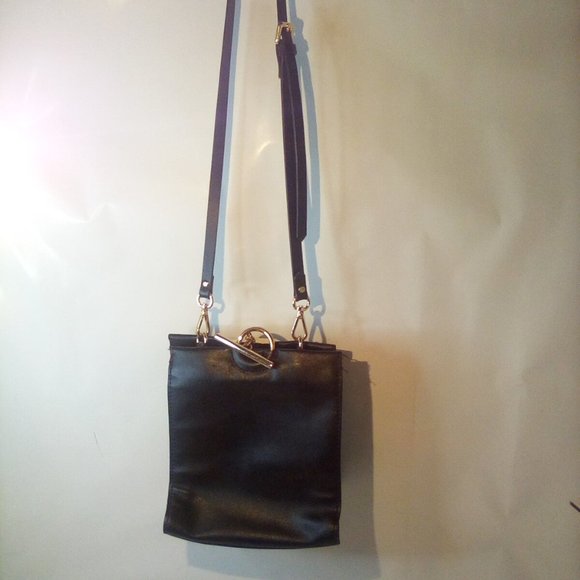Handbags - Zara  little black Crossbody purse goldtone hardware